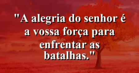 “A alegria do Senhor é a vossa força para enfrentar as batalhas.”