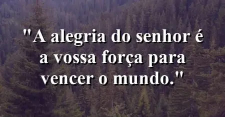 “A alegria do Senhor é a vossa força para vencer o mundo.”