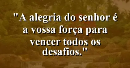“A alegria do Senhor é a vossa força para vencer todos os desafios.”