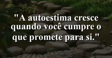 A autoestima cresce quando você cumpre o que promete para si.