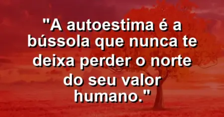 A autoestima é a bússola que nunca te deixa perder o norte do seu valor humano.