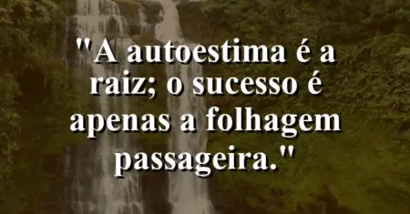 A autoestima é a raiz; o sucesso é apenas a folhagem passageira.