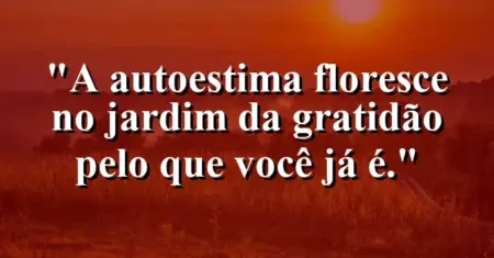 A autoestima floresce no jardim da gratidão pelo que você já é.