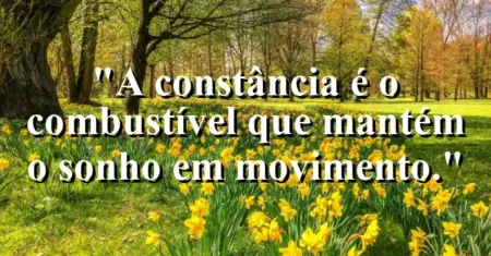A constância é o combustível que mantém o sonho em movimento.