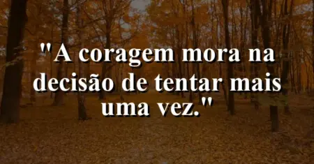 A coragem mora na decisão de tentar mais uma vez.