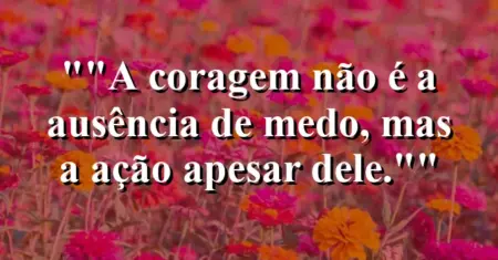 “A coragem não é a ausência de medo, mas a ação apesar dele.”