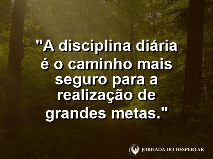 Calendário com todos os dias marcados com um "X" e frase sobre disciplina diária.