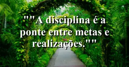 “A disciplina é a ponte entre metas e realizações.”