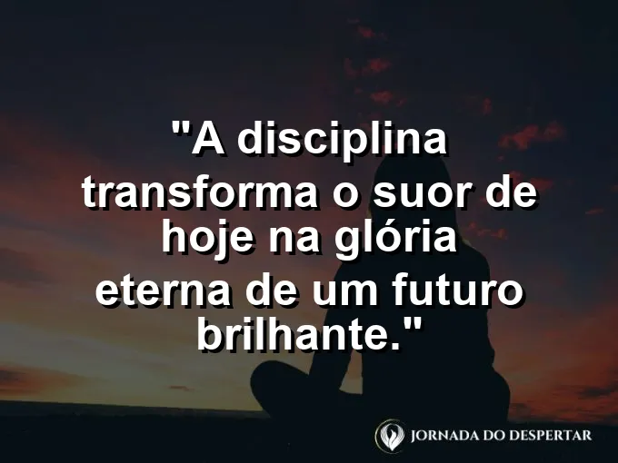 Atleta cansado porém sorridente com medalha e frase sobre suor e glória.