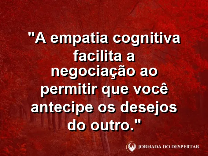 Aperto de mãos com um coração e um cérebro ao fundo com frase sobre empatia cognitiva.