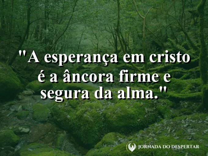 Navio seguro no porto durante a noite com frase sobre a âncora da alma no Senhor.