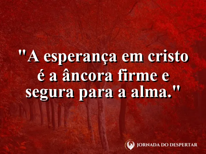 Navio seguro no porto durante a noite com frase sobre a âncora da alma cristã.