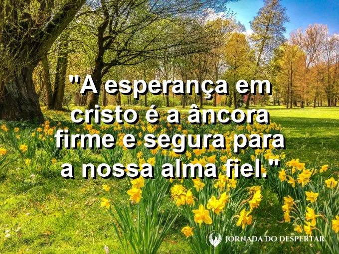 Navio seguro no porto durante a noite com frase sobre a âncora firme da alma.