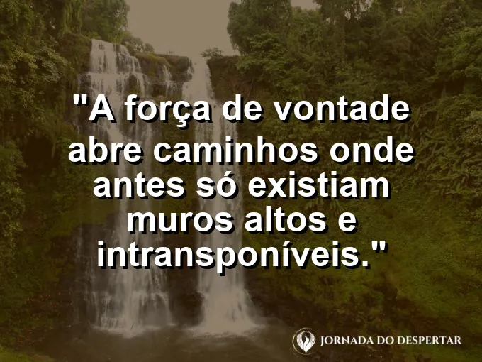 Machado de ouro abrindo fenda em parede de pedra com frase sobre abrir caminhos.