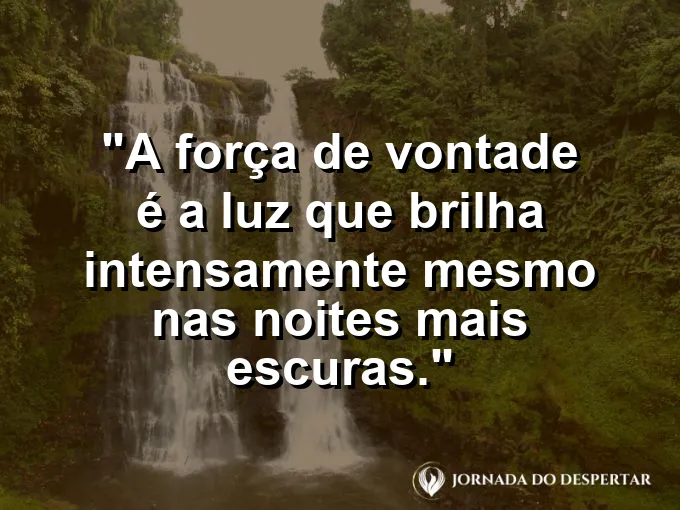 Vela acesa dentro de uma caverna escura com frase sobre luz e noites escuras.