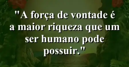 “A força de vontade é a maior riqueza que um ser humano pode possuir.”