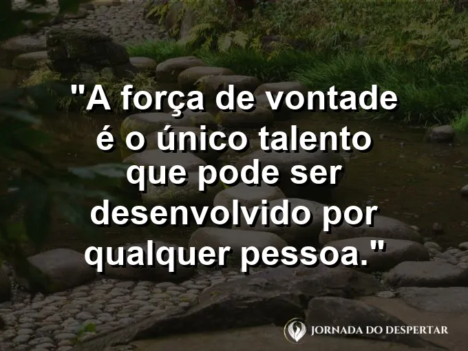 Regador molhando uma pequena planta que cresce rápido com frase sobre talento e vontade.