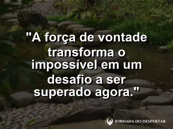 Alpinista saltando uma fenda no gelo com frase sobre transformar impossível em desafio.