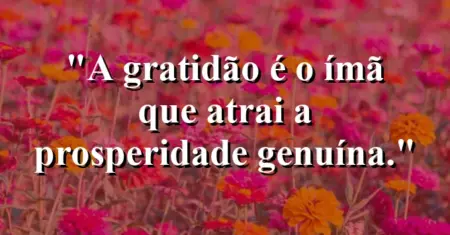 A gratidão é o ímã que atrai a prosperidade genuína.