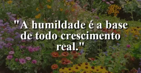 A humildade é a base de todo crescimento real.