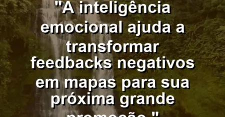 “A inteligência emocional ajuda a transformar feedbacks negativos em mapas para sua próxima grande promoção.”