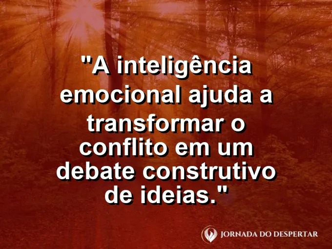 Duas peças de quebra-cabeça sendo unidas com frase sobre conflito e ideias.