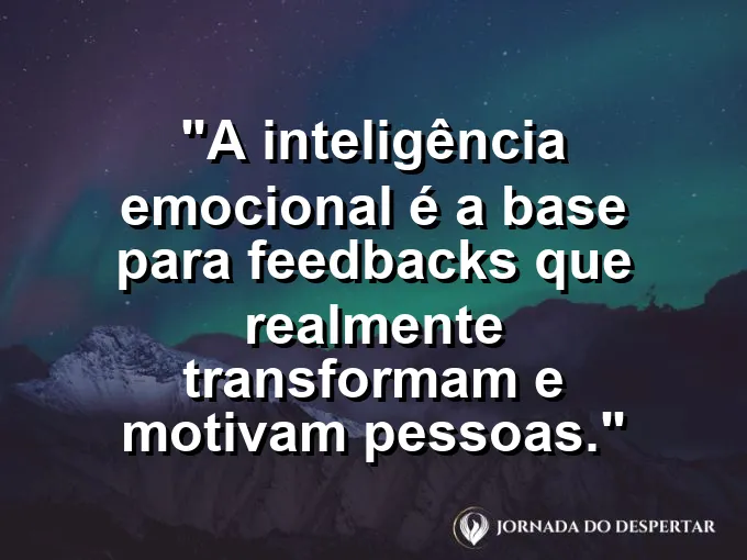 Mão esculpindo suavemente uma estátua de barro com frase sobre feedback transformador e inteligência emocional.