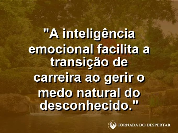 Pessoa trocando de trilhos em uma ferrovia com frase sobre transição de carreira e medo.