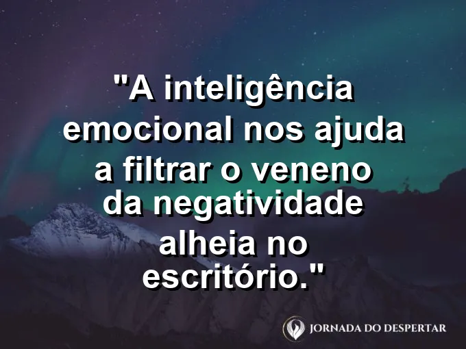 Pessoa caminhando com um guarda-chuva dourado contra uma chuva de cinza com frase sobre negatividade.