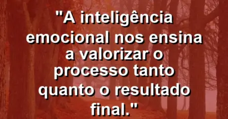 “A inteligência emocional nos ensina a valorizar o processo tanto quanto o resultado final.”