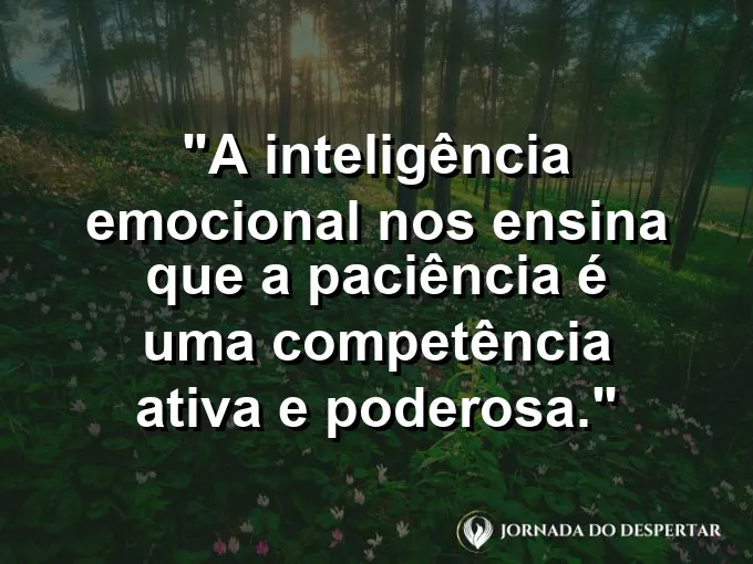 Ampulheta sendo observada com foco total com frase sobre paciência e competência.