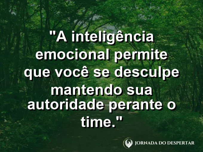 Líder cumprimentando um colaborador com respeito e frase sobre desculpas e autoridade.