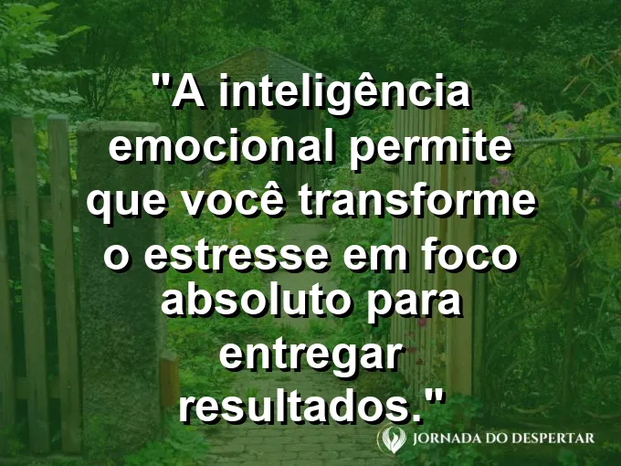 Pessoa focada em frente ao computador com um raio de energia controlada e frase sobre estresse.