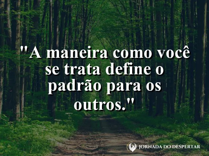 Imagem de reflexo na água calma com frase sobre autorrespeito.