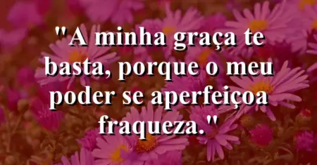 “A minha graça te basta, porque o meu poder se aperfeiçoa fraqueza.”