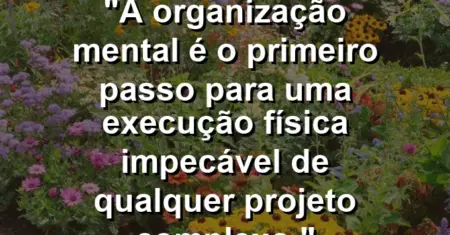 “A organização mental é o primeiro passo para uma execução física impecável de qualquer projeto complexo.”