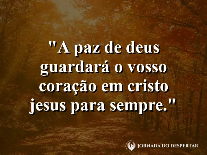 Superfície de um lago calmo refletindo o céu azul com texto sobre a paz de Deus.
