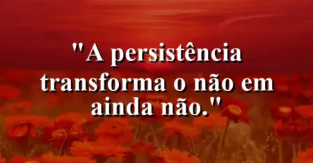 A persistência transforma o ‘não’ em ‘ainda não’.
