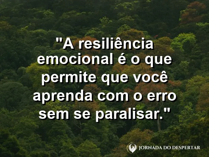 Pessoa se levantando após uma queda com um livro na mão e frase sobre erro e resiliência.