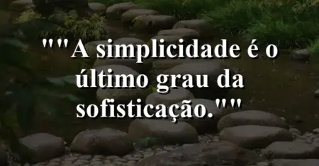 “A simplicidade é o último grau da sofisticação.”