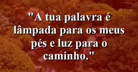 “A tua palavra é lâmpada para os meus pés e luz para o caminho.”