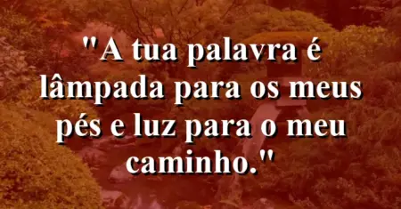 “A tua palavra é lâmpada para os meus pés e luz para o meu caminho.”