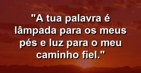 “A tua palavra é lâmpada para os meus pés e luz para o meu caminho fiel.”