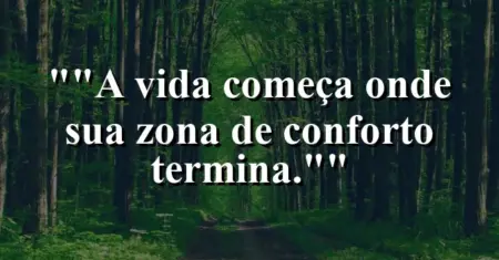 “A vida começa onde sua zona de conforto termina.”