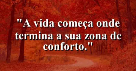 A vida começa onde termina a sua zona de conforto.