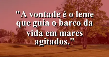 “A vontade é o leme que guia o barco da vida em mares agitados.”