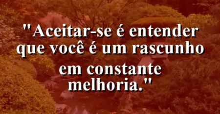 Aceitar-se é entender que você é um rascunho em constante melhoria.