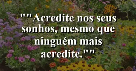 “Acredite nos seus sonhos, mesmo que ninguém mais acredite.”