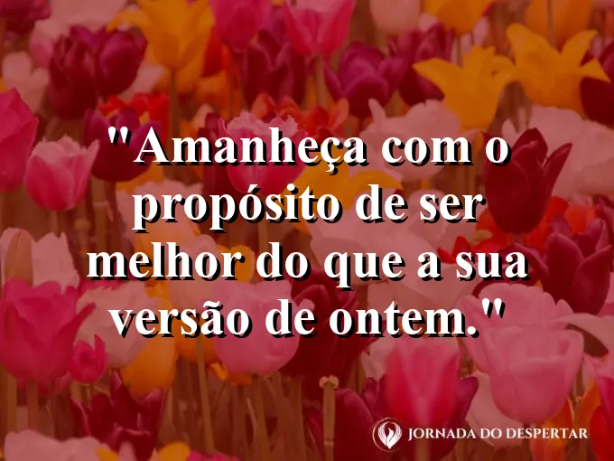 Nascer do sol no horizonte com frase sobre superação pessoal diária.