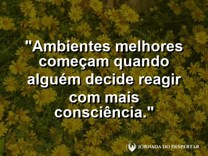 Imagem com frase sobre mudar o clima do trabalho com equilíbrio.